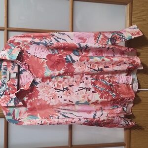 H&M Multicolor Floral Button Up Long Sleeve Shirt Size Large